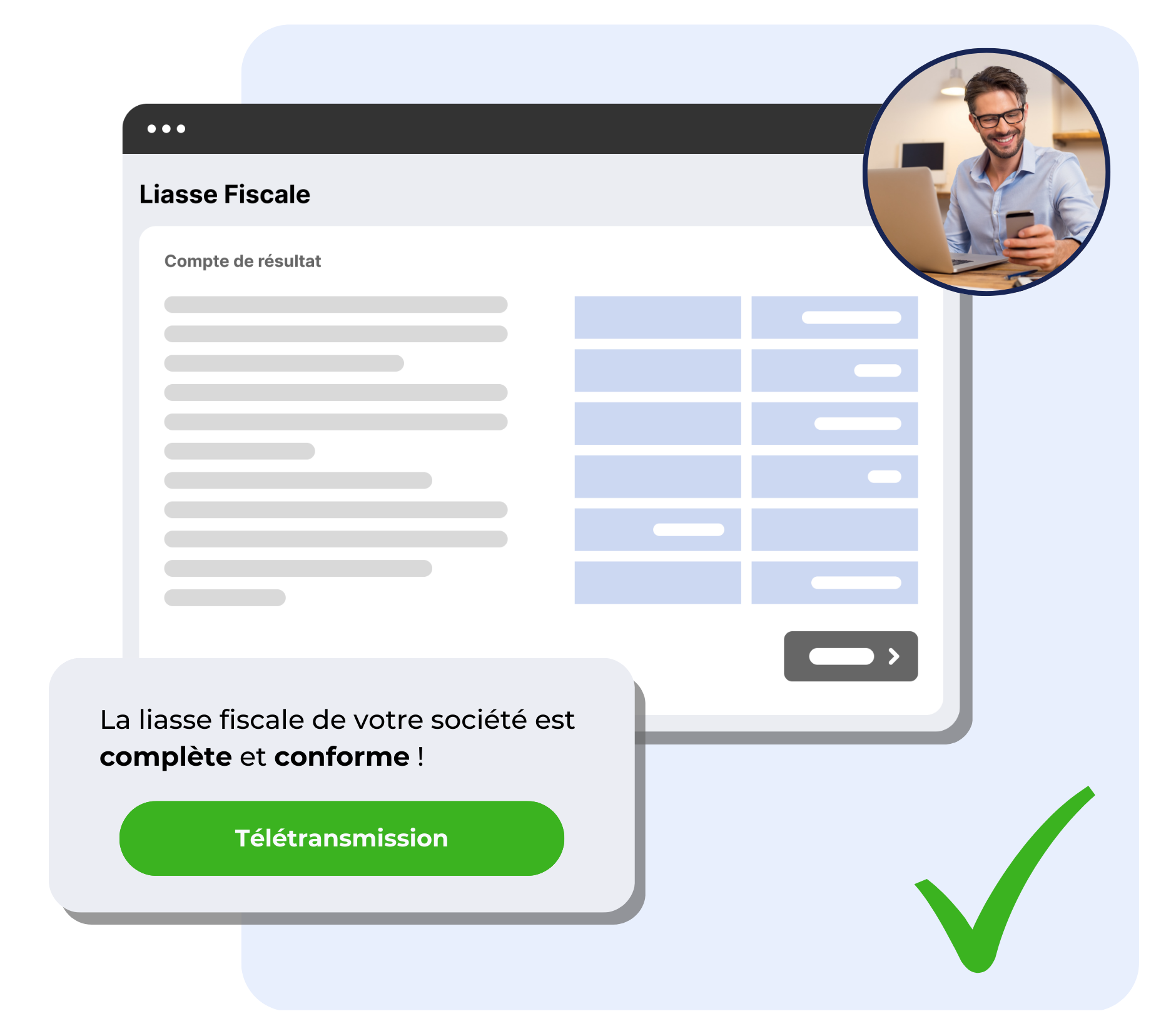 Formulaire de liasse fiscale société disponible sur la solution de télétransmission Teledec
