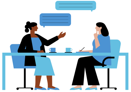 Illustration d’un échange humain et bienveillant, au cœur du service client Teledec pour vos déclarations fiscales